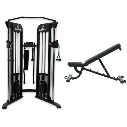 CG3 Home Gym Functional Trainer with Adjustable Workout Bench Bundle